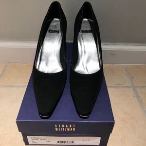 Stuart Weitzman Black Peau Era Heels - Size 9.5 N